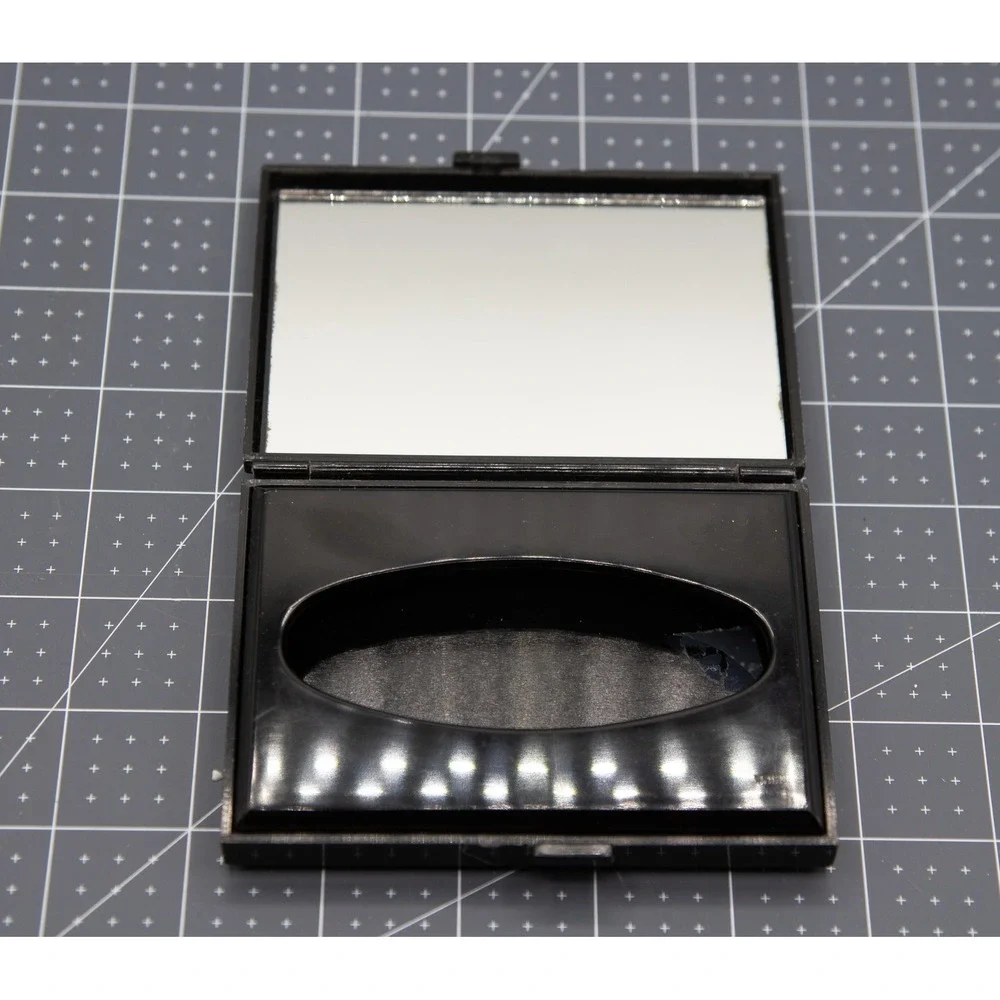 Vintage Style Floral Peony Makeup Compact Mirror‎ Case Black Orange White Gold